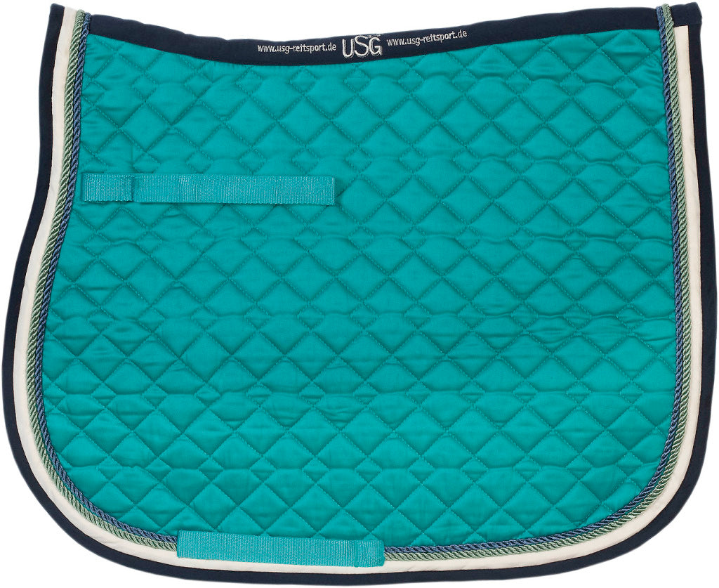 USG Dressage Pad Lake Blue Ecru Navy