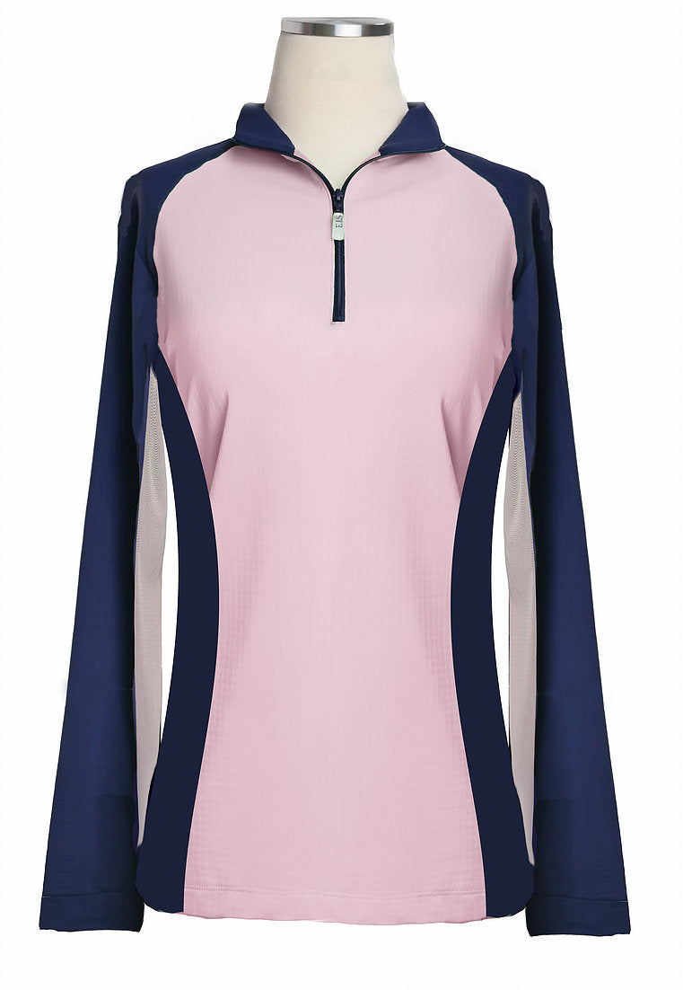 eis paneled sun shirt navy pink